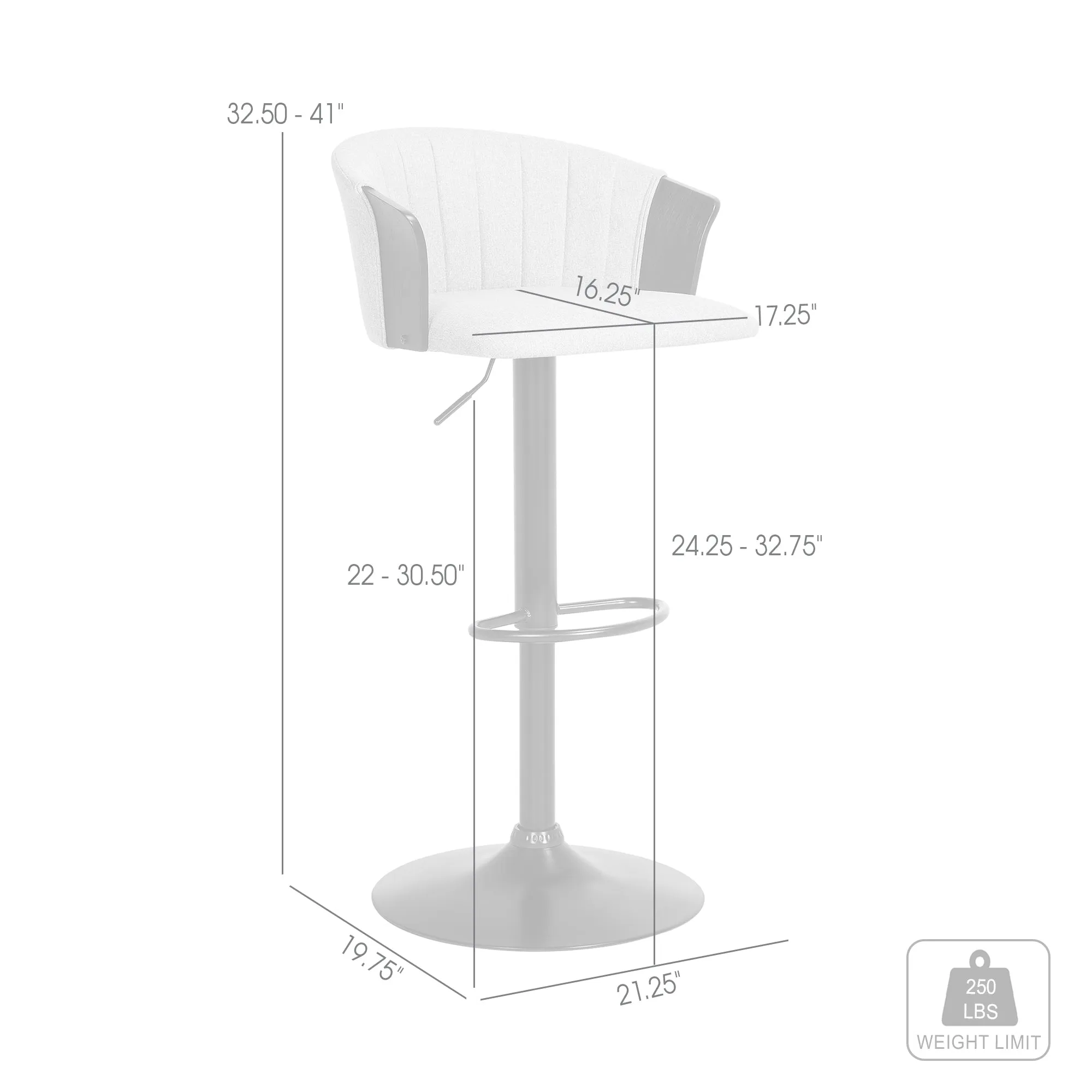 Lydia Upholstered Adjustable Barstool