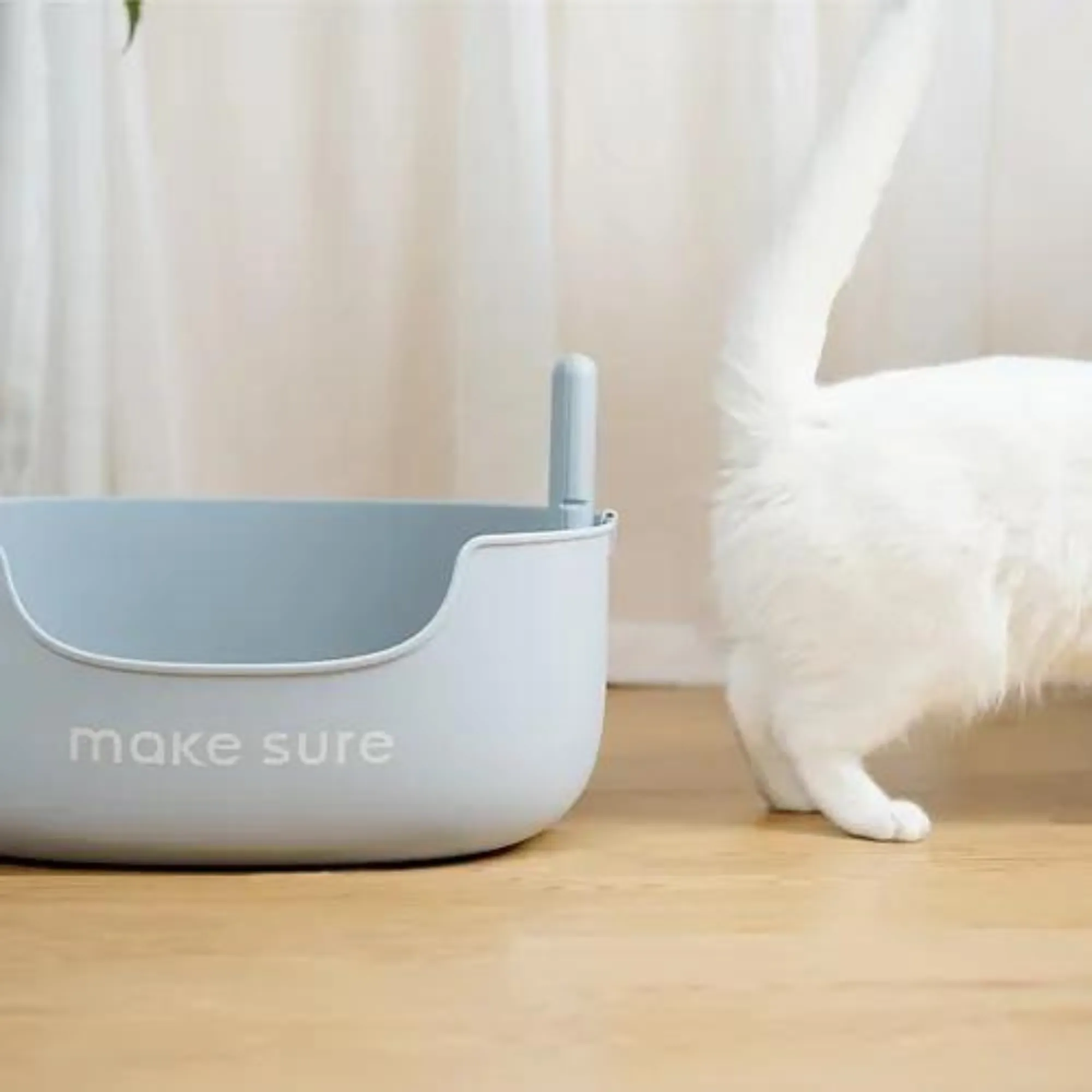 Makesure Open Cat Litter Tray and Mat Blue