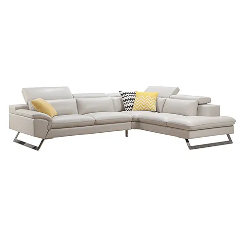 Marina Corner Sofa Set Spacious Chaise Lounge Leatherette Air Leather White