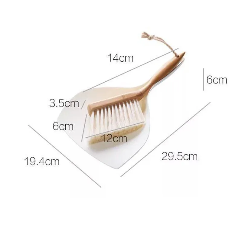 Mini Broom and Dustpan Set With Bamboo Handle