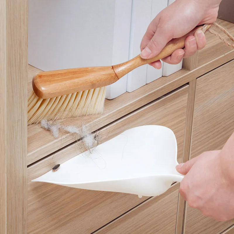 Mini Broom and Dustpan Set With Bamboo Handle