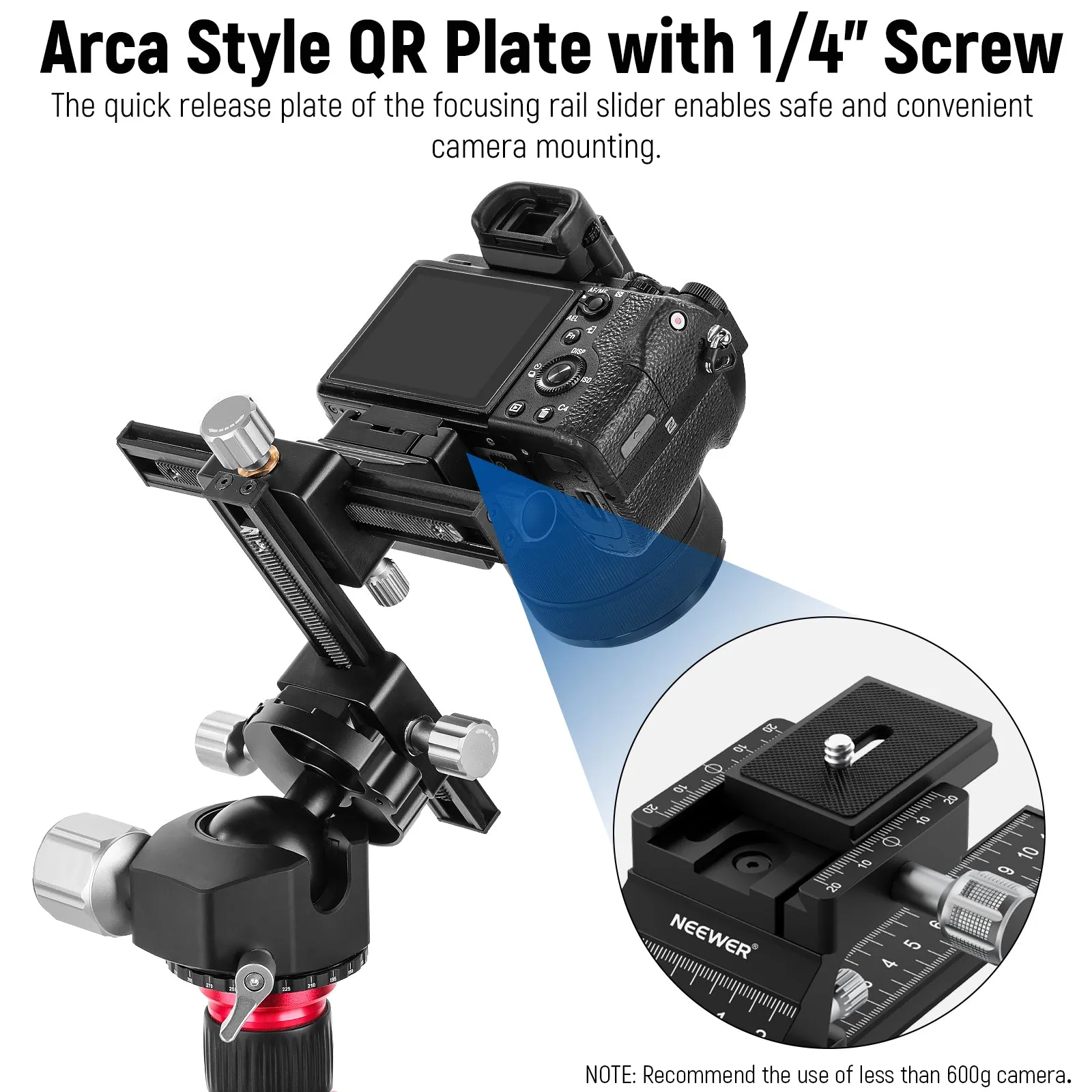 NEEWER 4-Way Macro Focusing Rail Slider