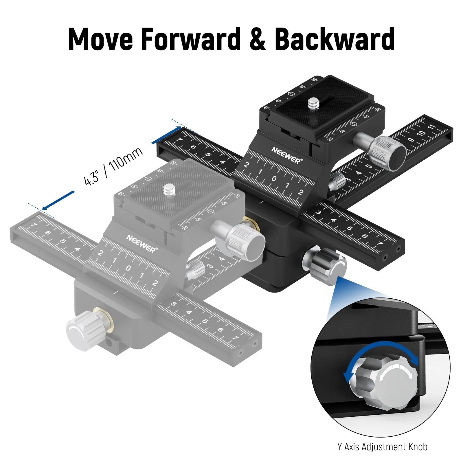 NEEWER 4-Way Macro Focusing Rail Slider