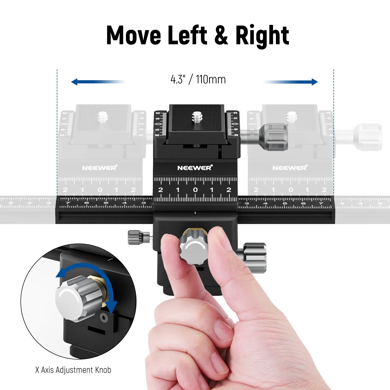 NEEWER 4-Way Macro Focusing Rail Slider