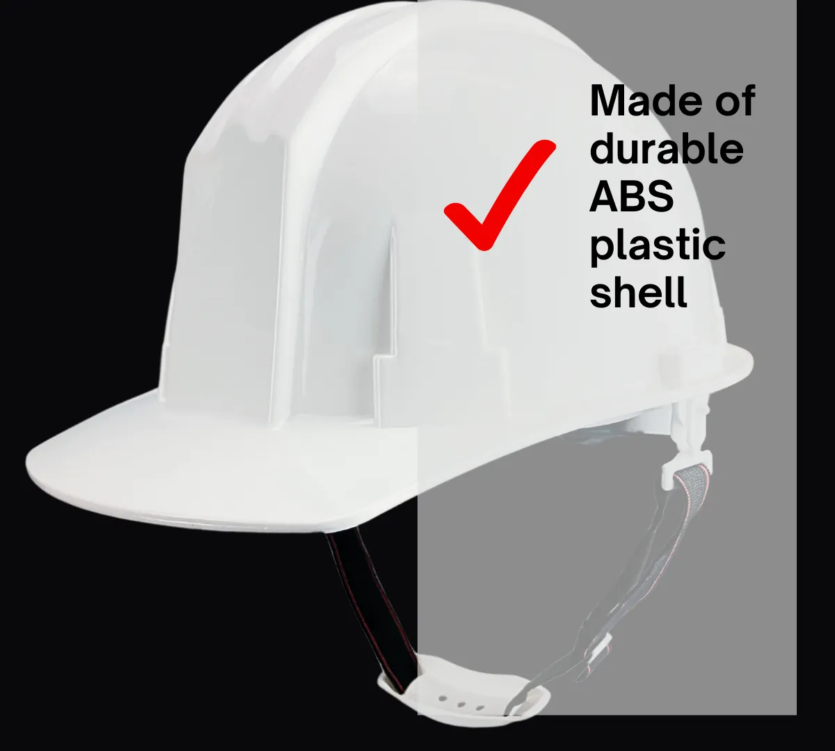 OSHA APPROVED ADULT SIZED WHITE HARD HAT WITH ADUSTABLE STRAP  - SF-97705