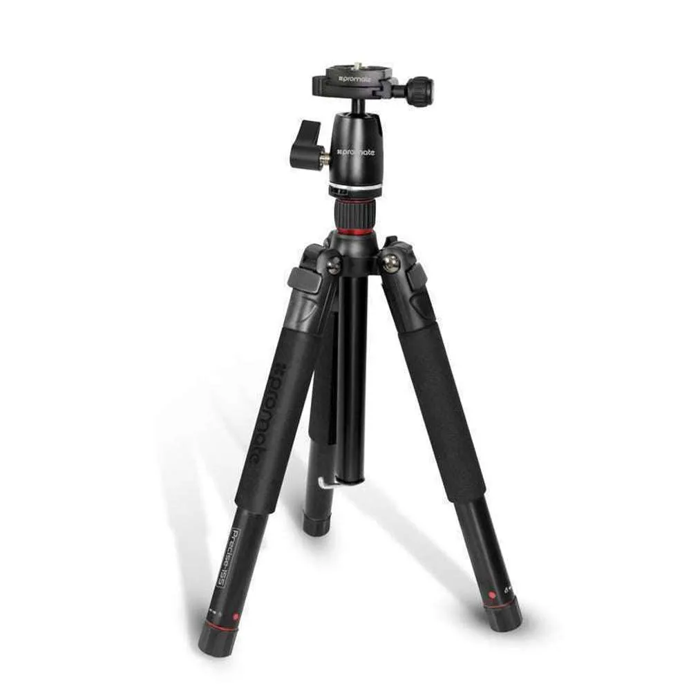 Promate Portable Travel Tripod 3600 Pan Tilt Head Telescoping Legs