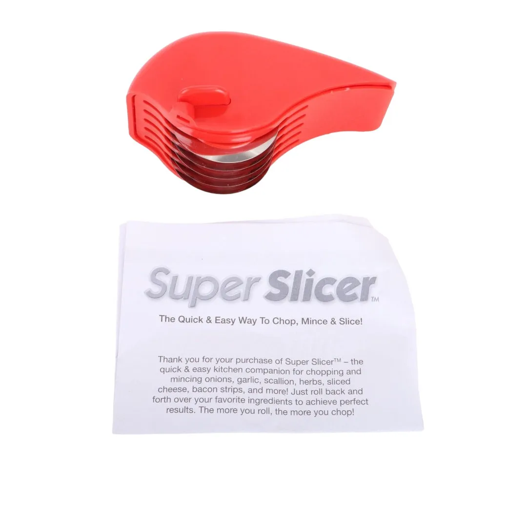 Red Ultimate Super Slicer – 5-Blade Rolling Wheel for Herbs and Noodles