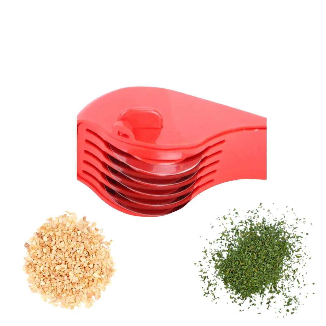 Red Ultimate Super Slicer – 5-Blade Rolling Wheel for Herbs and Noodles