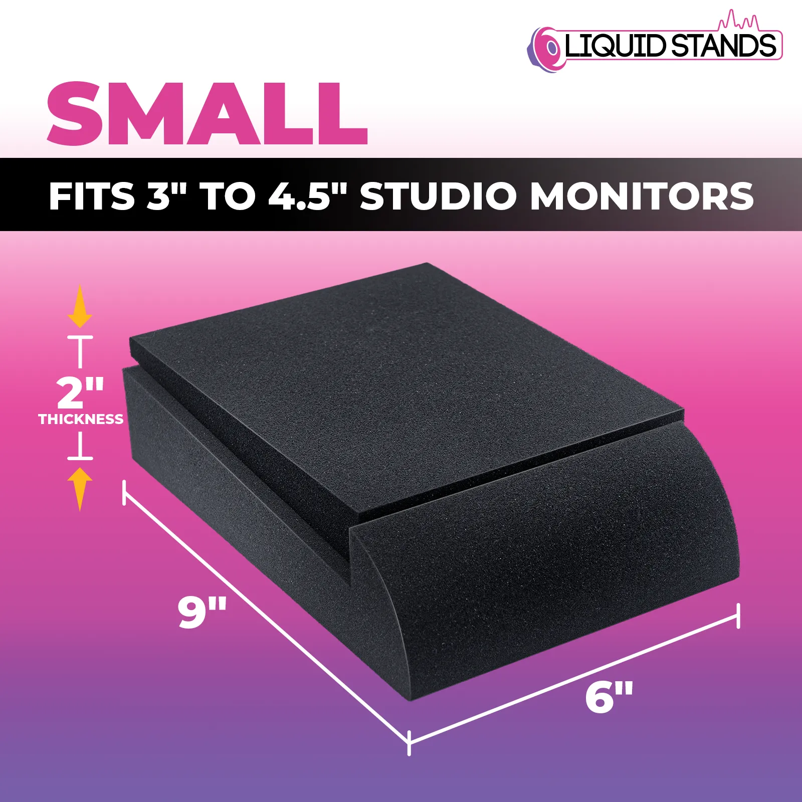 Refurbished Studio Monitor Sound Isolation Pads for Speakers- 3-4.5" (Small)