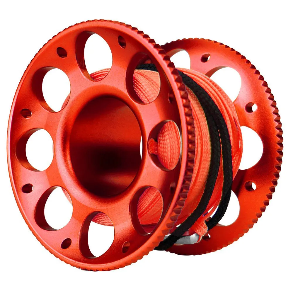 ScubaMax 50FT Aluminum Finger Spool Red Line