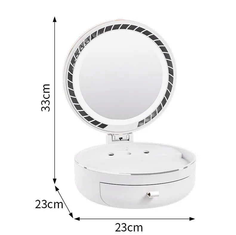 Seadra led Smart Makeup Mirror with lamp Dressing Table Mirror Spray humidifying Makeup Mirror Cosmetic Storage Box with Drawer Luxurious Look