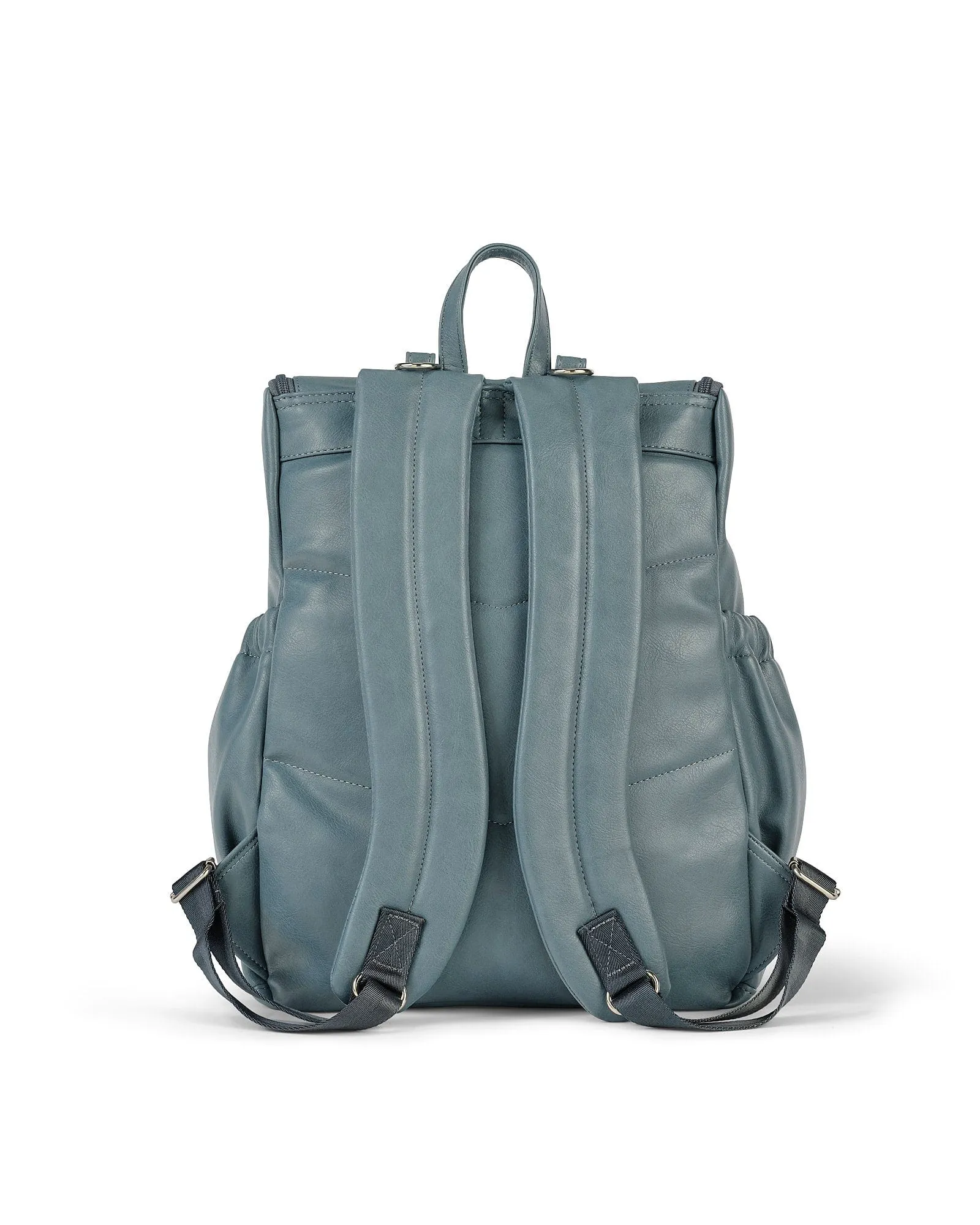 Signature Nappy Backpack - Stone Blue Vegan Leather