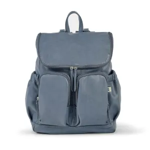 Signature Nappy Backpack - Stone Blue Vegan Leather