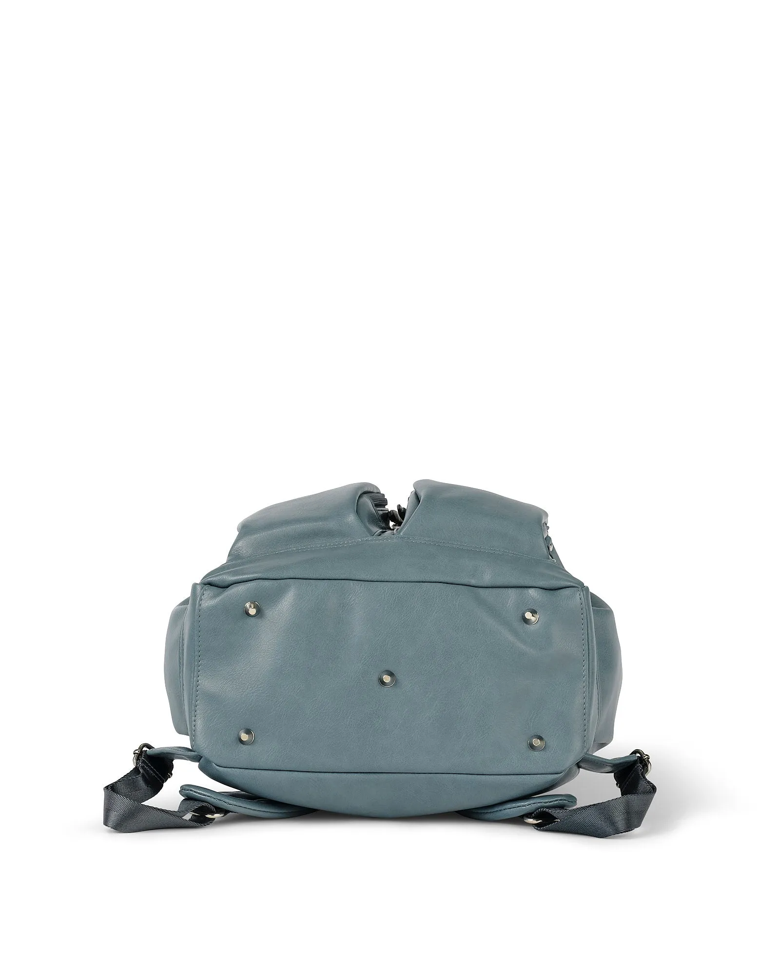 Signature Nappy Backpack - Stone Blue Vegan Leather