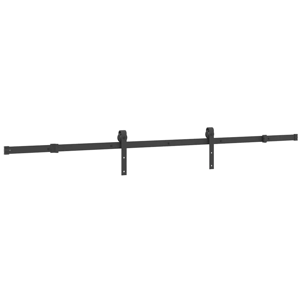 Sliding Door Hardware Kit 213.5 cm Steel Black