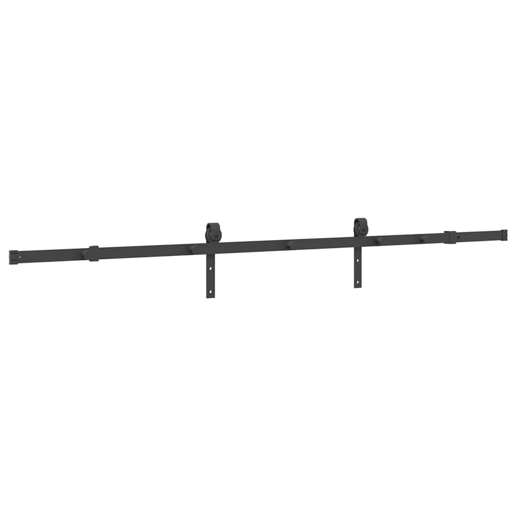 Sliding Door Hardware Kit 213.5 cm Steel Black