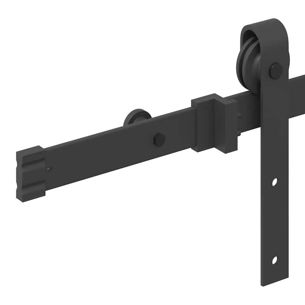 Sliding Door Hardware Kit 213.5 cm Steel Black