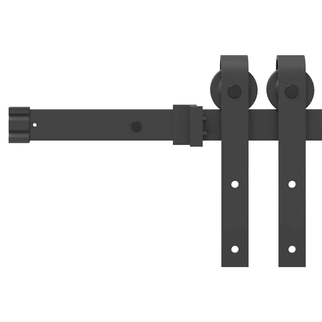 Sliding Door Hardware Kit 213.5 cm Steel Black