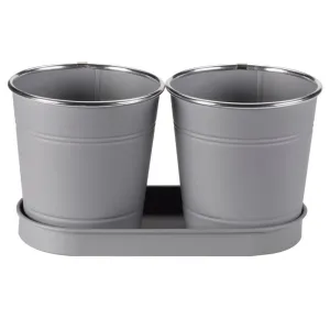 Smart Garden 1 Litre Slate Metal Windowsill Herb Pots