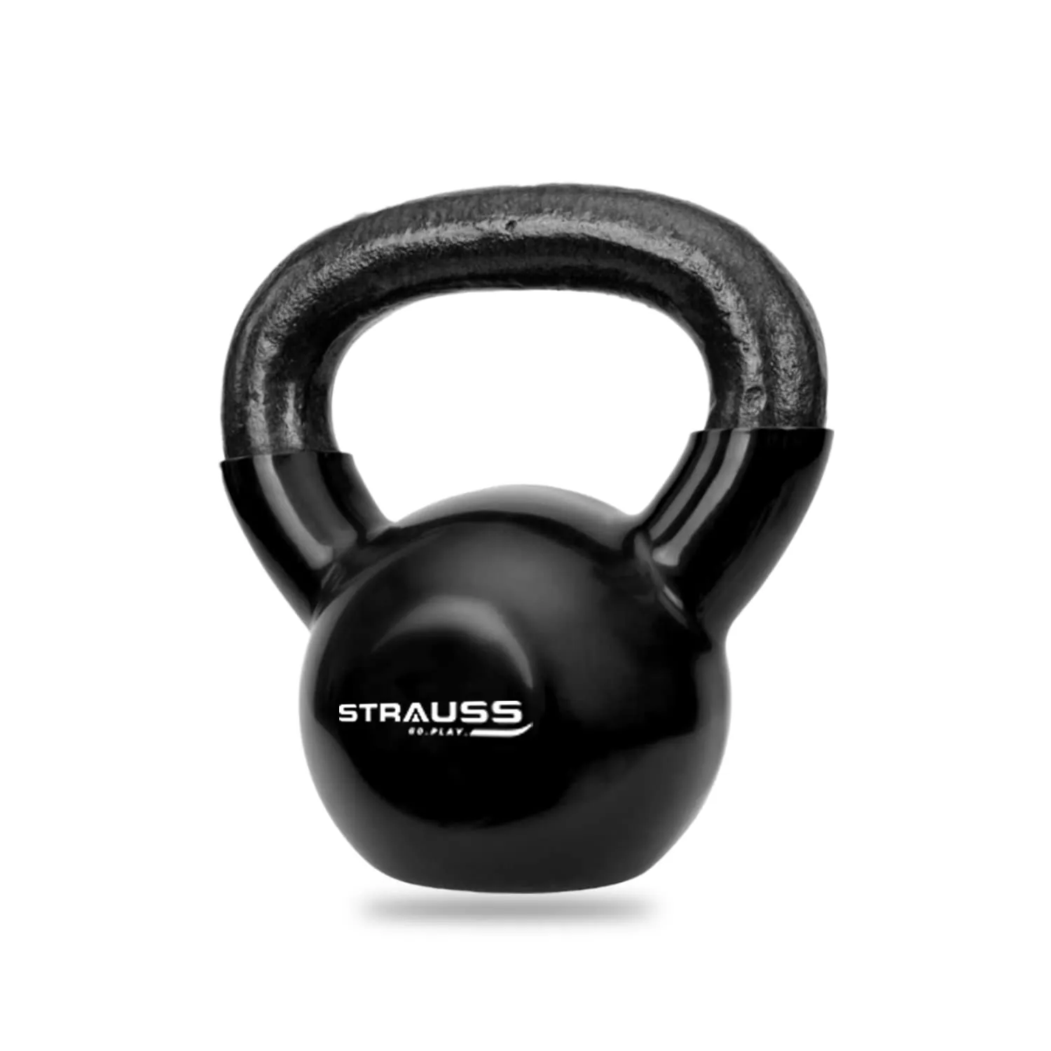 Strauss Premium Vinyl Kettlebell Weight for Men & Women | 10 Kg | Ideal for Home Workout, Yoga, Pilates, Gym Exercises | Non-Slip, Easy to Hold, Scratch Resistant (Black)