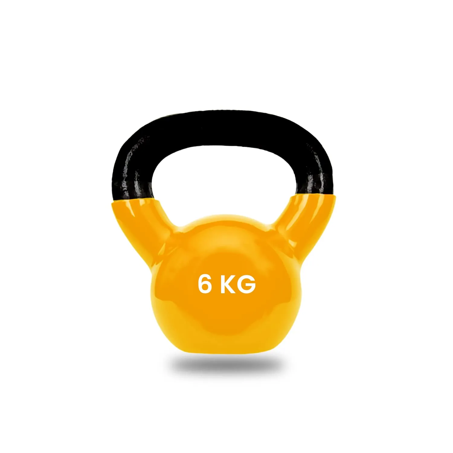 Strauss Premium Vinyl Kettlebell Weight for Men & Women | 2 Kg | Ideal for Home Workout, Yoga, Pilates, Gym Exercises | Non-Slip, Easy to Hold, Scratch Resistant (Yellow)