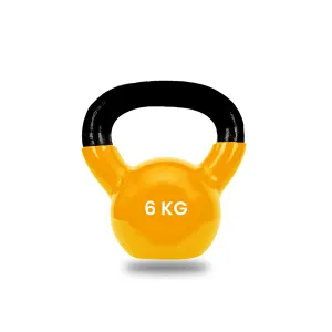 Strauss Premium Vinyl Kettlebell Weight for Men & Women | 2 Kg | Ideal for Home Workout, Yoga, Pilates, Gym Exercises | Non-Slip, Easy to Hold, Scratch Resistant (Yellow)