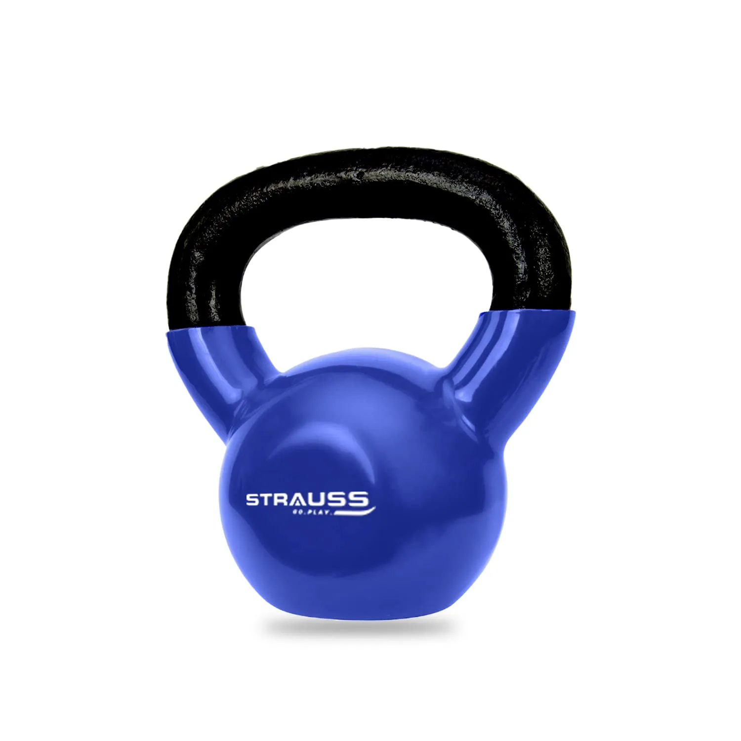 Strauss Premium Vinyl Kettlebell Weight for Men & Women | 8 Kg | Ideal for Home Workout, Yoga, Pilates, Gym Exercises | Non-Slip, Easy to Hold, Scratch Resistant (Blue)