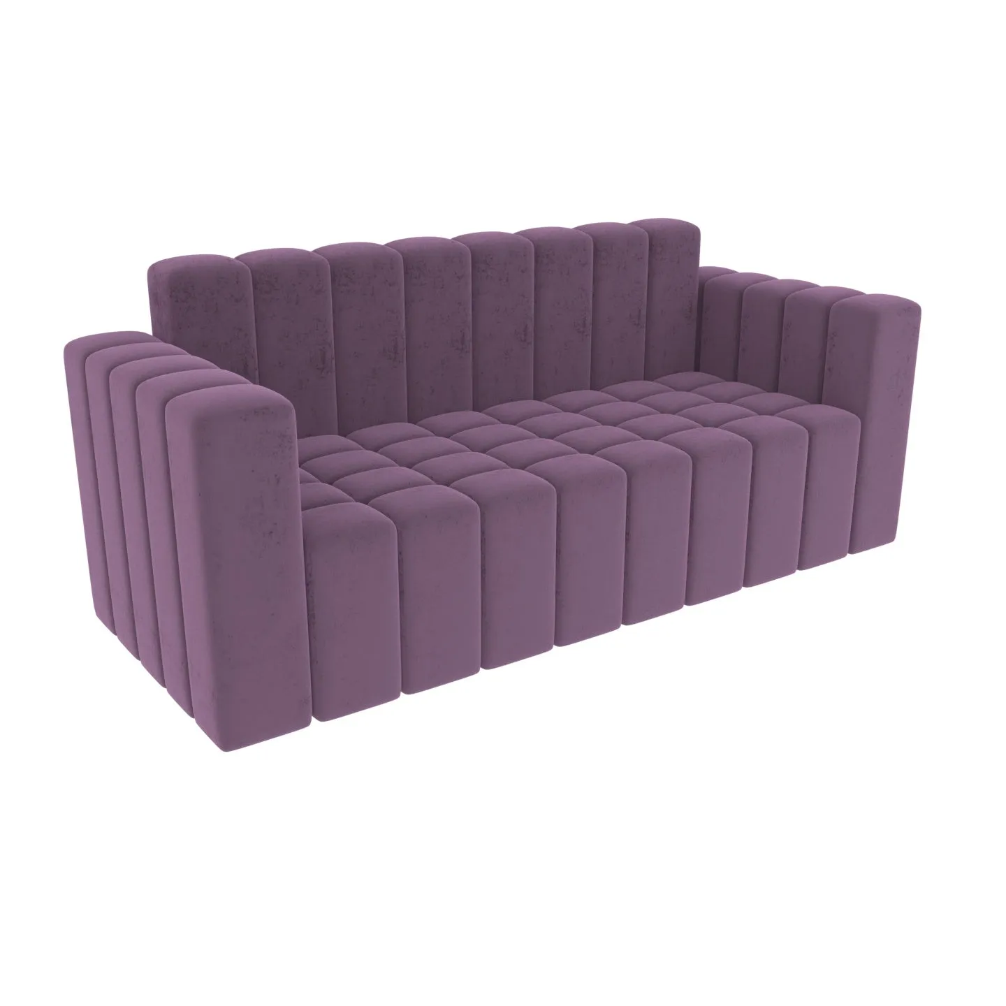 Strip Style Dark Violet Shaded Wooden 3 Seater Sofa