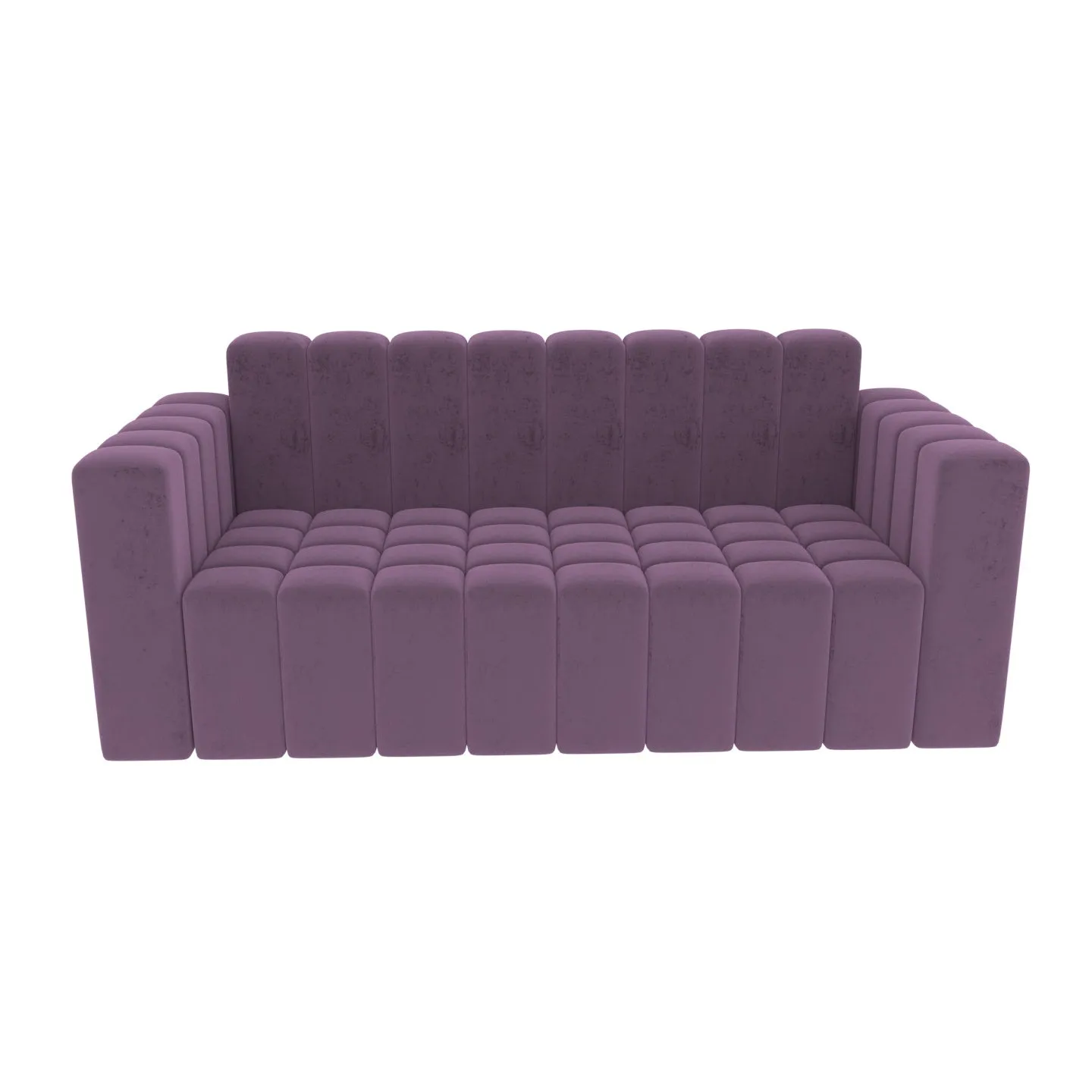 Strip Style Dark Violet Shaded Wooden 3 Seater Sofa