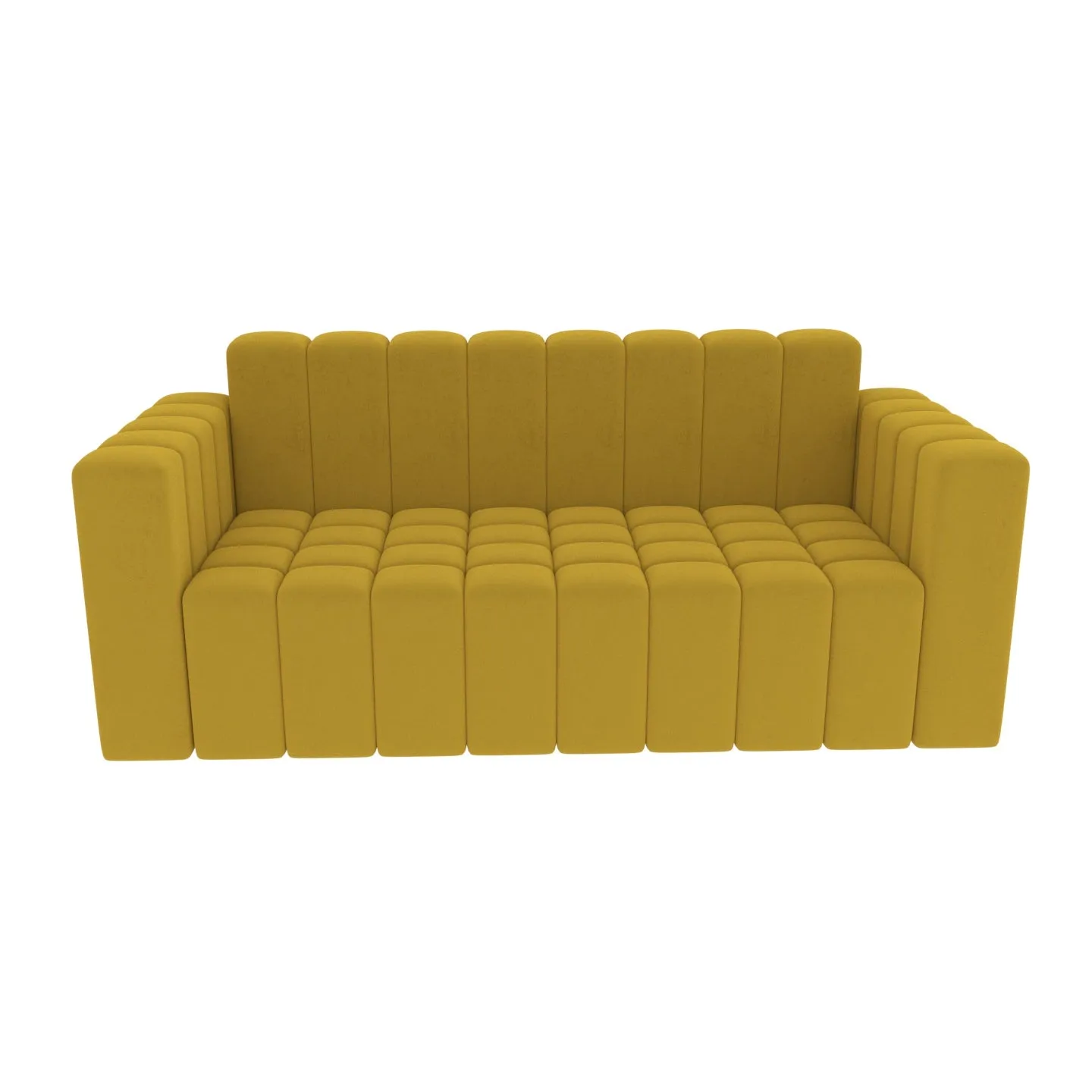 Strip Style Light Macaroon Shaded Wooden 3 Seater Sofa