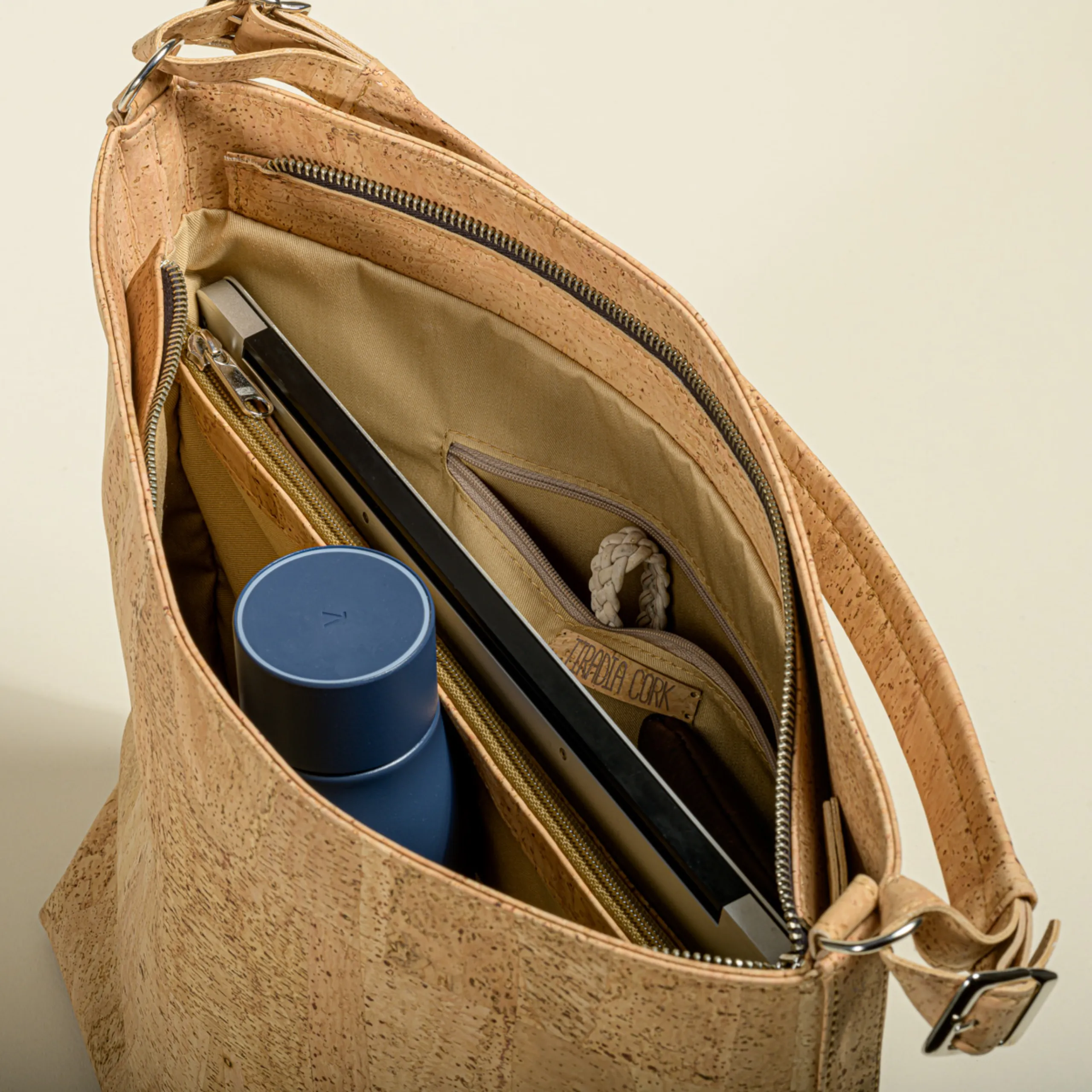 Tame Your Daily Chaos: Spacious & Stylish Cork Shoulder Bag (Laptop Friendly!)