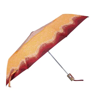 THE CLOWNFISH Umbrella 3 Fold Auto Open Waterproof Pongee Double Coated Silver Lined Umbrellas For Men and Women (Printed Design- Orange)