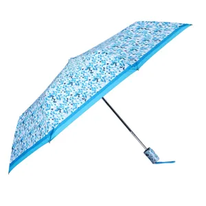 THE CLOWNFISH Umbrella 3 Fold Auto Open Waterproof Pongee Double Coated Silver Lined Umbrellas For Men and Women (Printed Design- Sky Blue)