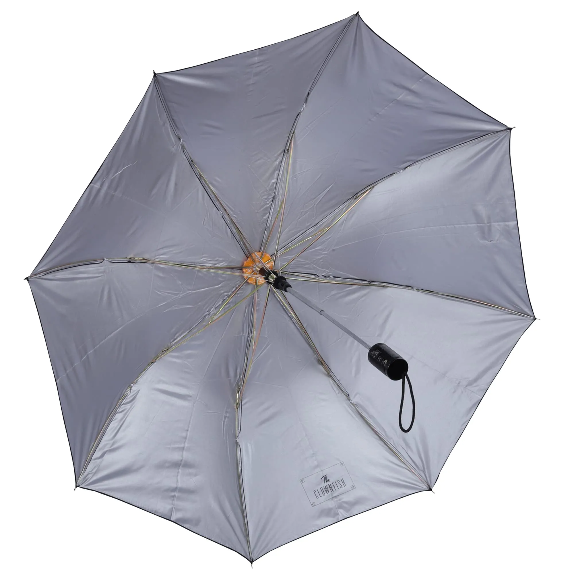 THE CLOWNFISH Umbrella Mist Series 2- Fold Auto Open Waterproof Water Repellent 190 T Polyester Double Coated Silver Lined Umbrellas For Men and Women (Plain Black)