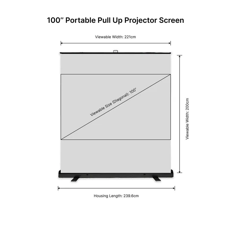 the MUBU Alpha Portable Pull Up Projector Screen with Stand