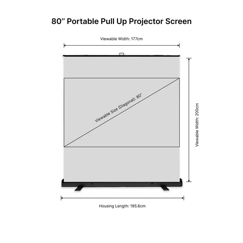 the MUBU Alpha Portable Pull Up Projector Screen with Stand