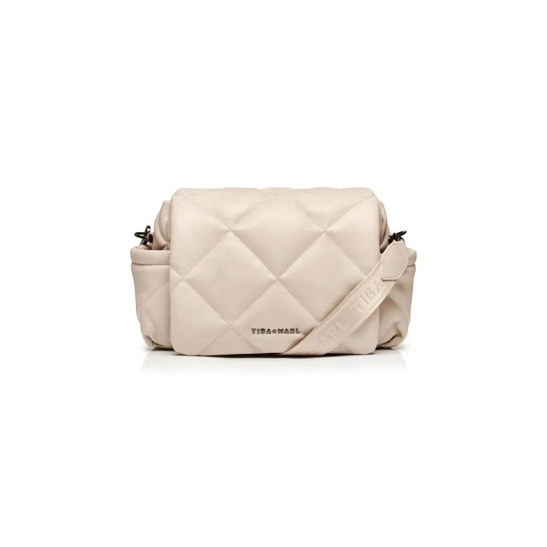 Tiba   Marl Nova Eco Compact Quilted Changing Bag - Oyster