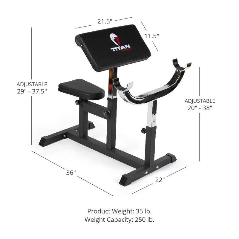 Titan Adjustable Preacher Curl Station