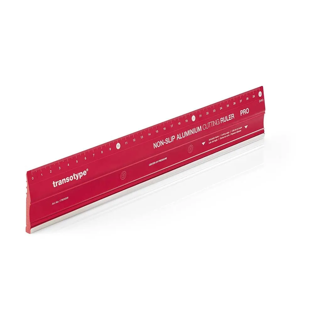 Transotype - Non Slip Aluminium Cutting Ruler Pro - 30 X 3.5 Cm