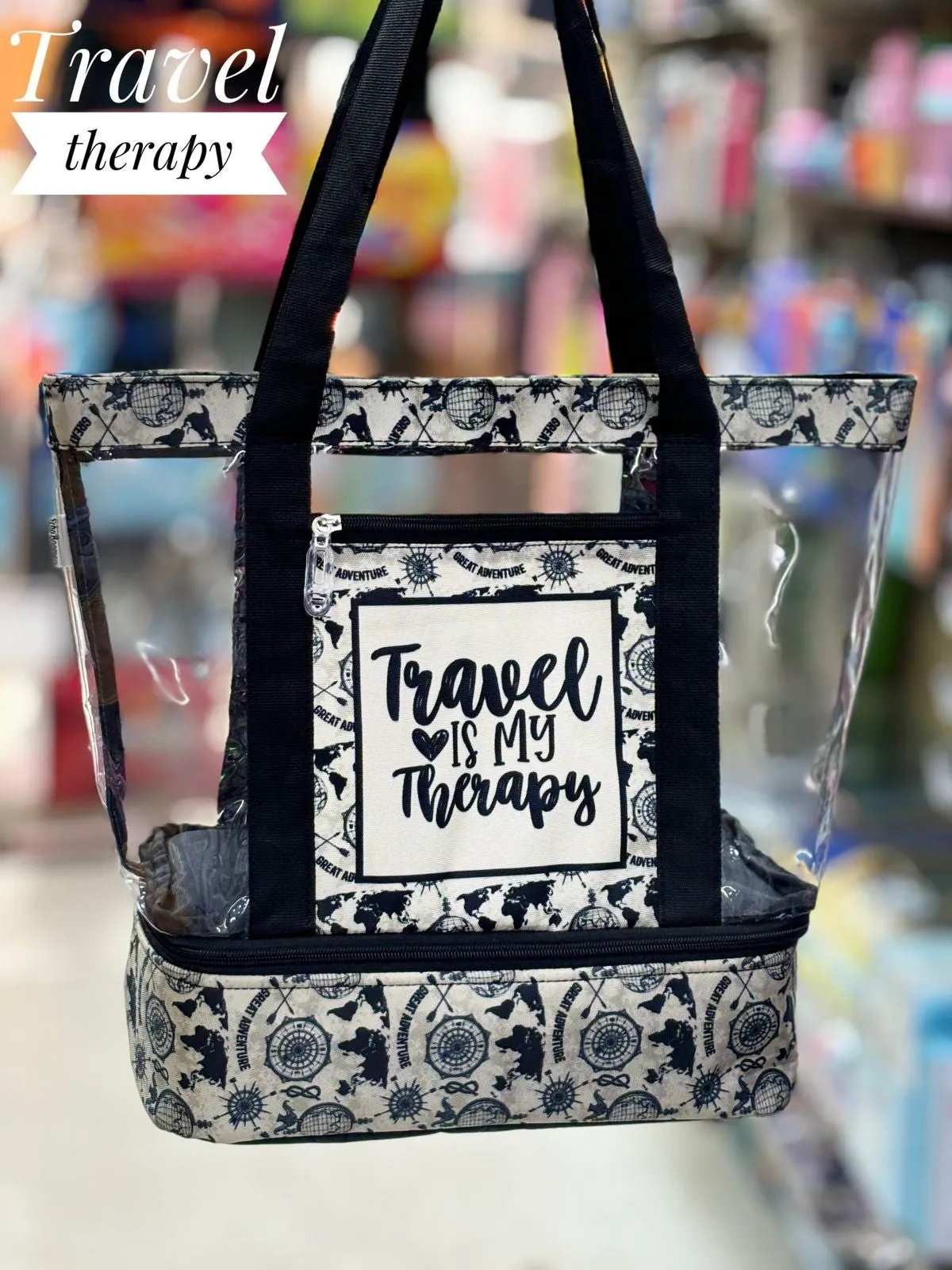 Transparent Tote Bag with Bottom Pocket: Stylish & Spacious