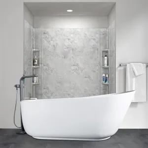 Vanity Art Beziers 67" Bathtub Free-Standing Slotted Overflow Resin Stone Matte White VA6911-ML New