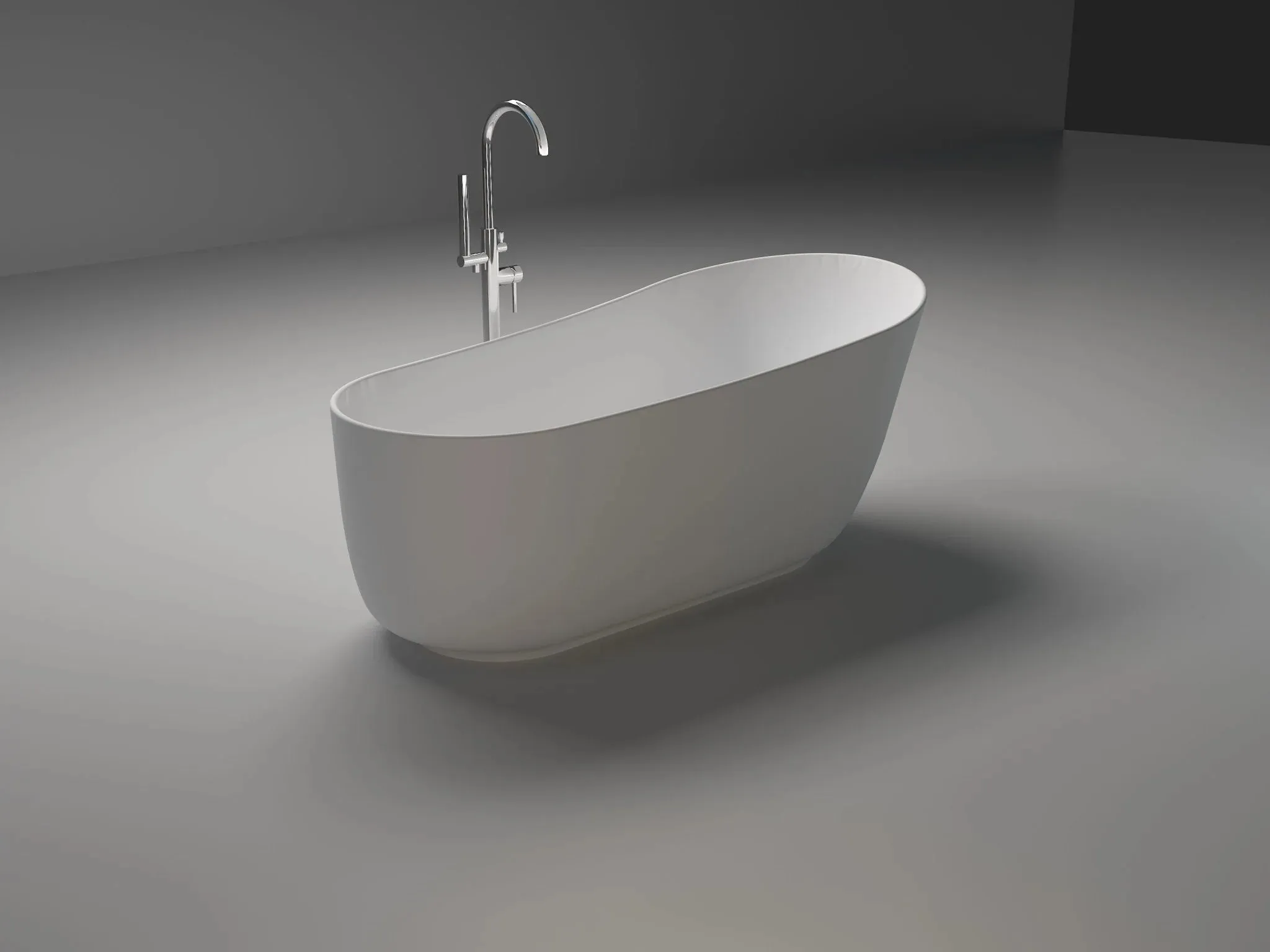 Vanity Art Beziers 67" Bathtub Free-Standing Slotted Overflow Resin Stone Matte White VA6911-ML New