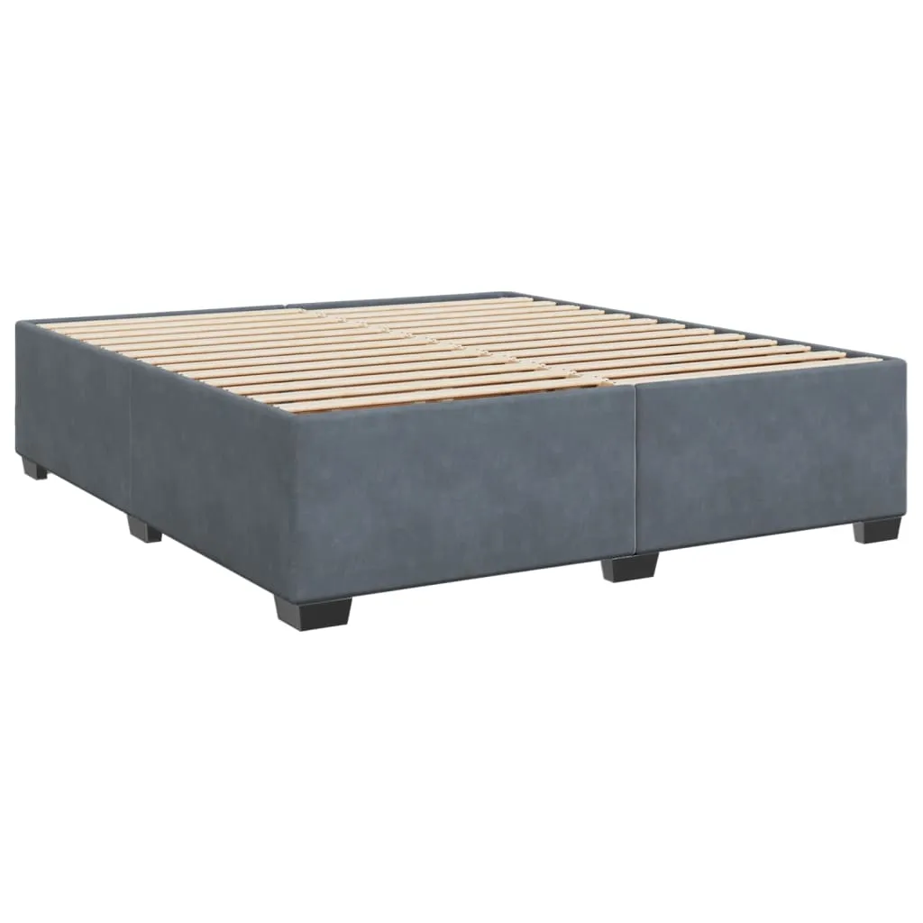 vidaXL Box Spring Bed with Mattress – Luxurious Dark Grey Velvet, 200x200 cm | Ultimate Comfort & Style