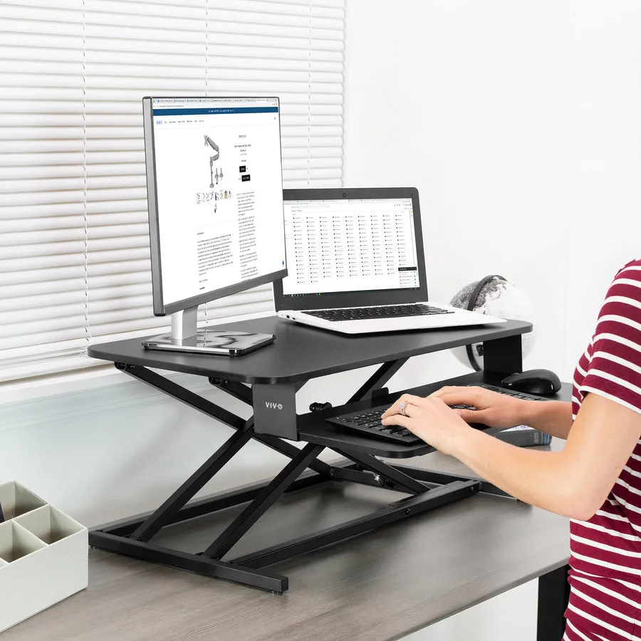 VIVO32" Height Adjustable Standing Desk Monitor Riser