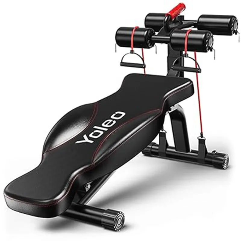 Yoleo Sit Up Bench, Adjustable Weight Bench, Full Body Workout Fitness Exercise Bench,